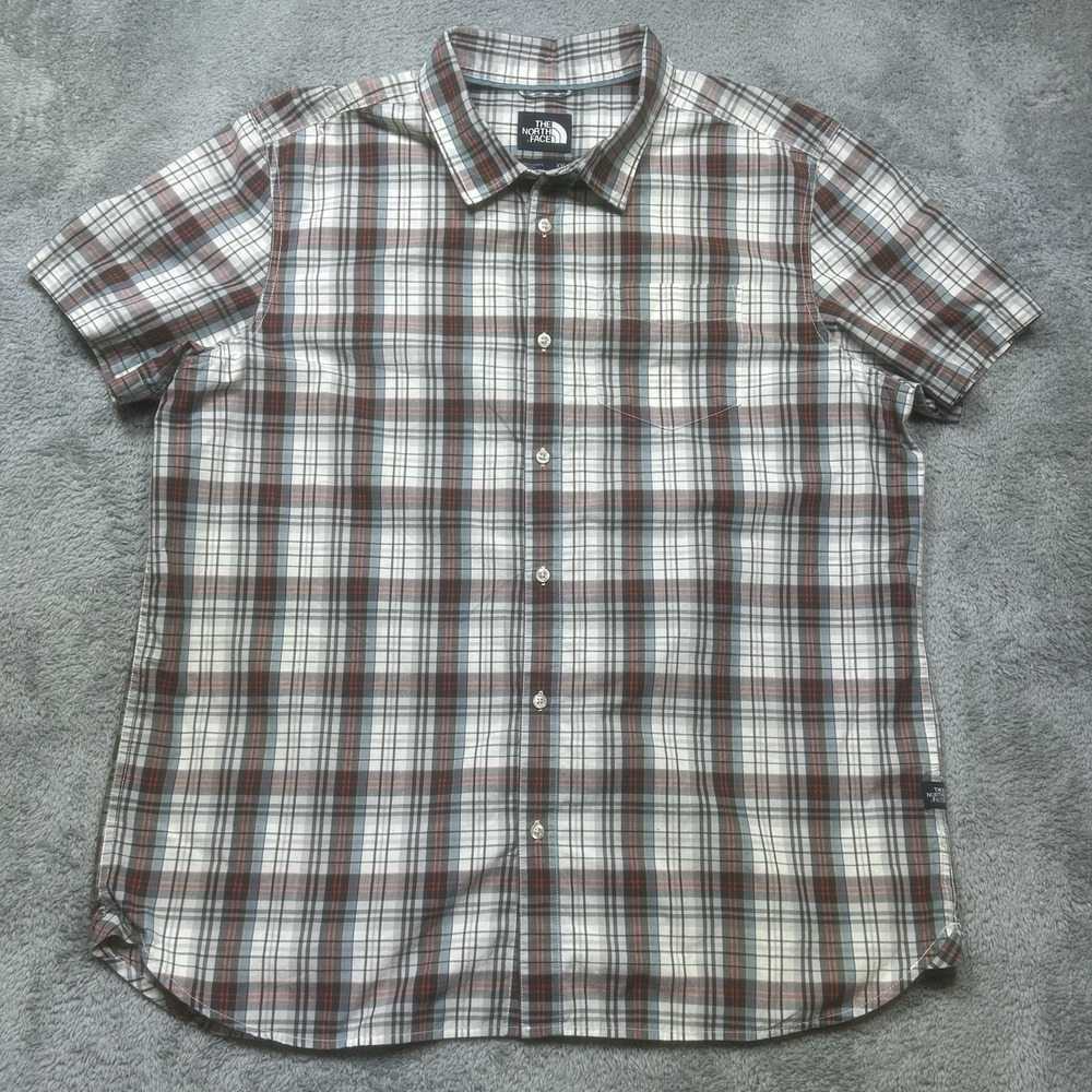 The North Face Shirt Mens 2XL Plaid Short Sleeve Hammets Outdoor Hiking‎ Button